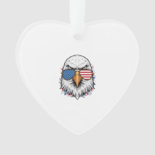 Patriotic Eagle Sunglasses Vintage Vector Shirt_1 Ornament