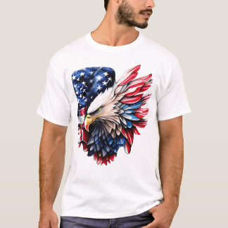 Patriotic Eagle T-Shirt – USA Flag Art for Men, Wo