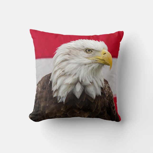 Patriotic Eagle Throw Pillow (Front)