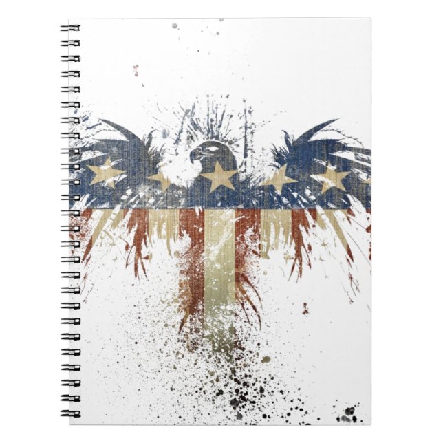 Patriotic eagle, US/USA, SAD flag Notebook (Front)