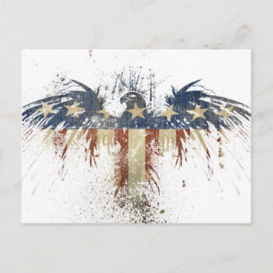 Patriotic eagle, US/USA, SAD flag Postcard