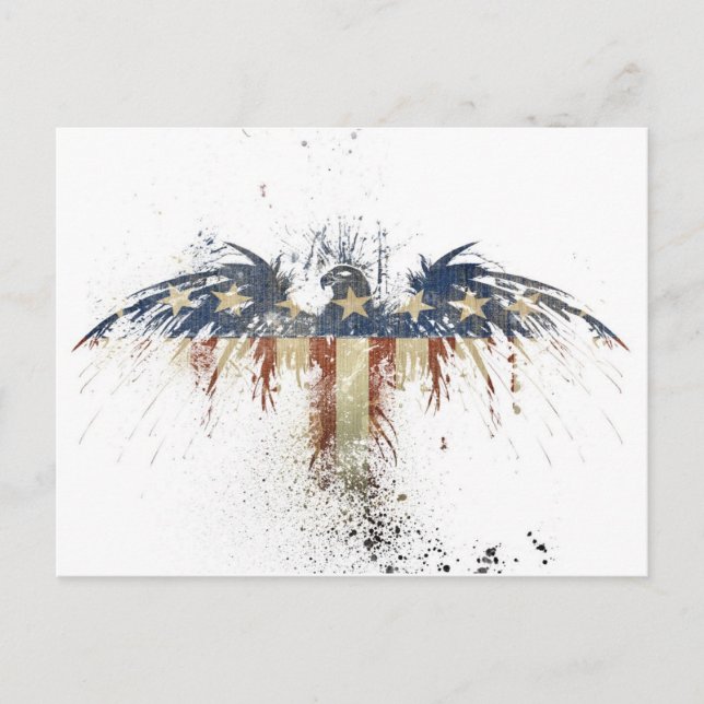 Patriotic eagle, US/USA, SAD flag Postcard (Front)
