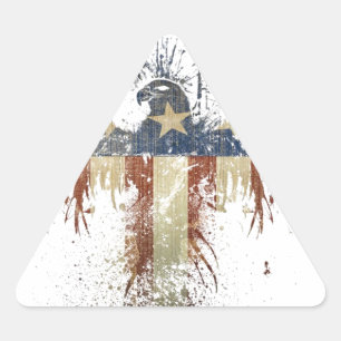 Patriotic eagle, US/USA, SAD flag Triangle Sticker