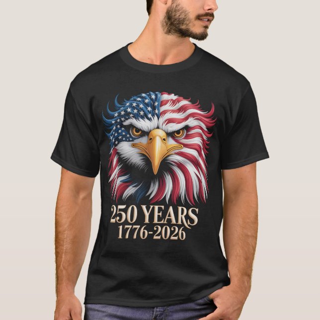 Patriotic Eagle USA 250th Anniversary T-Shirt 1776 (Front)