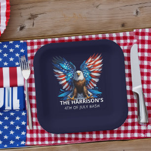 Patriotic Eagle USA 4th of July Paper Plate