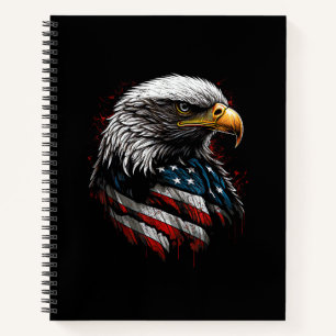 Patriotic Eagle USA American Flag 4th of July Men  Notebook