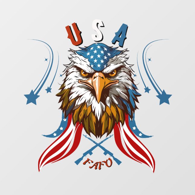 *Patriotic Eagle USA FAFO Window Cling (Sheet)