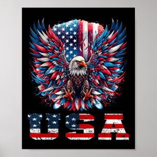 Patriotic Eagle Usa Flag Design Graphic  Poster