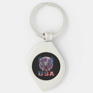 Patriotic Eagle USA Flag Keychain