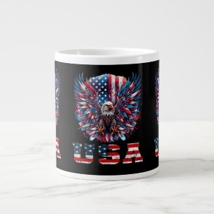 Patriotic Eagle USA Flag Large Coffee Mug