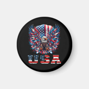 Patriotic Eagle USA Flag Magnet