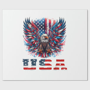 Patriotic Eagle USA Flag Wrapping Paper
