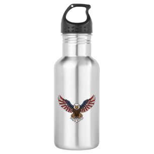 Patriotic Eagle Vintage Engraving Vector Design_1 532 Ml Water Bottle
