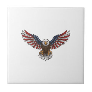 Patriotic Eagle Vintage Engraving Vector Design_1 Tile