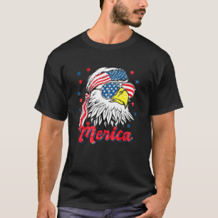 Patriotic Eagle With Sunglasses Merica Mullet Eagl T-Shirt