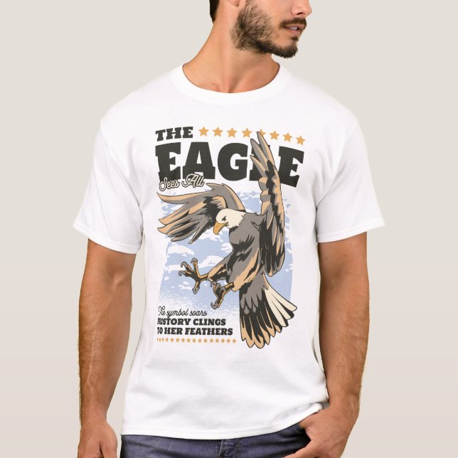 Patriotic Eagle with “The American Eagle”  T-Shirt (Front)