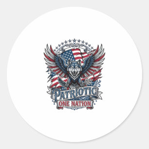 Patriotic Eagle Wolf Hybrid Animal Hybrid Patrioti Classic Round Sticker