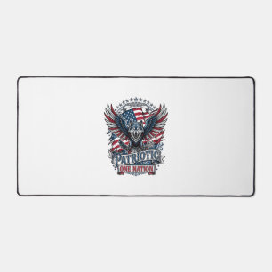 Patriotic Eagle Wolf Hybrid Animal Hybrid Patrioti Desk Mat