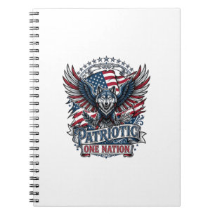 Patriotic Eagle Wolf Hybrid Animal Hybrid Patrioti Notebook