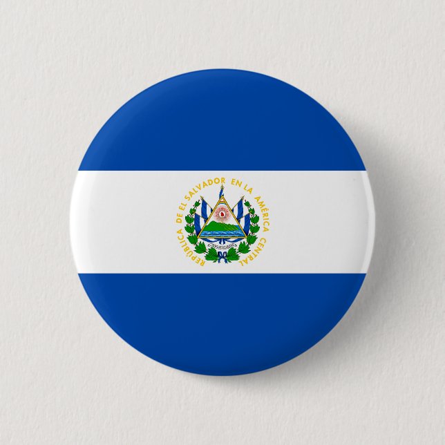 Patriotic El Salvador Flag 2 Inch Round Button (Front)