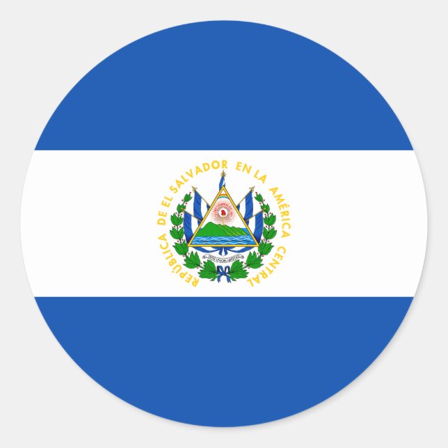 Patriotic El Salvador Flag Classic Round Sticker (Front)