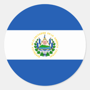 Patriotic El Salvador Flag Classic Round Sticker