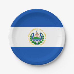 Patriotic El Salvador Flag Paper Plate