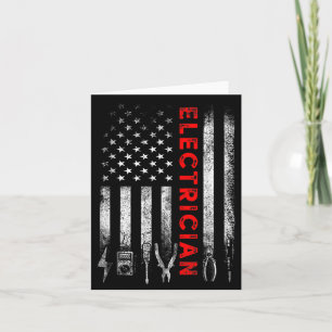 Patriotic Electrician American Flag Fathers Day  Card