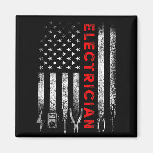 Patriotic Electrician American Flag Fathers Day Magnet