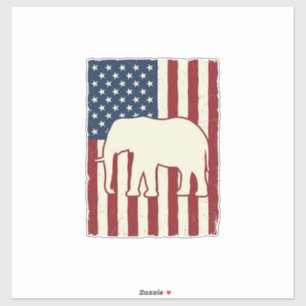 Patriotic Elephant Flag Vintage Vector Design_1