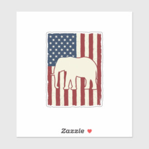 Patriotic Elephant Flag Vintage Vector Design_1