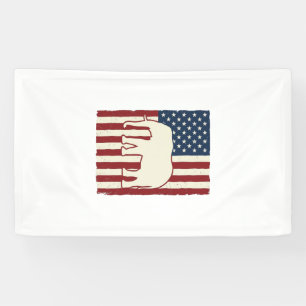Patriotic Elephant Flag Vintage Vector Design_1 Banner