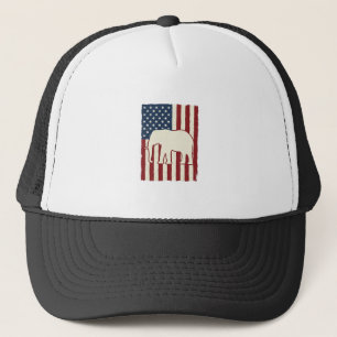 Patriotic Elephant Flag Vintage Vector Design_1 Trucker Hat