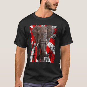 Patriotic Elephant Japanese Rising Sun Flag Japan  T-Shirt