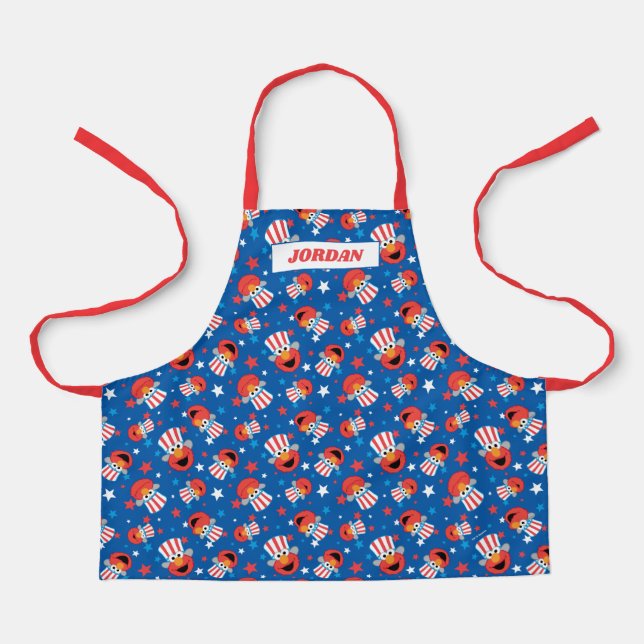 Patriotic Elmo Pattern Apron (Front)