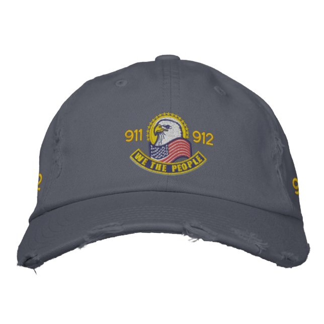 Patriotic Embroidery Embroidered Hat (Front)
