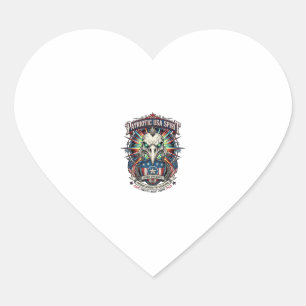 Patriotic End Of Days Eagle Skull Zombie Apocalyps Heart Sticker