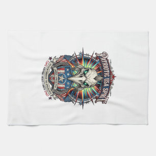 Patriotic End Of Days Eagle Skull Zombie Apocalyps Kitchen Towel