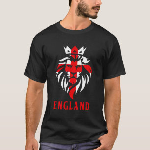 Patriotic England Football Soccer Fan Crown Lion H T-Shirt