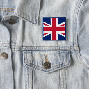 Patriotic English Flag 2 Inch Square Button