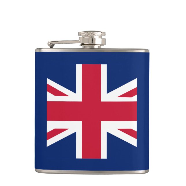 Patriotic English Flag Hip Flask (Front)
