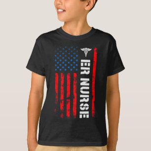 Patriotic Er Nurse Shirt Retro American Flag 4th O