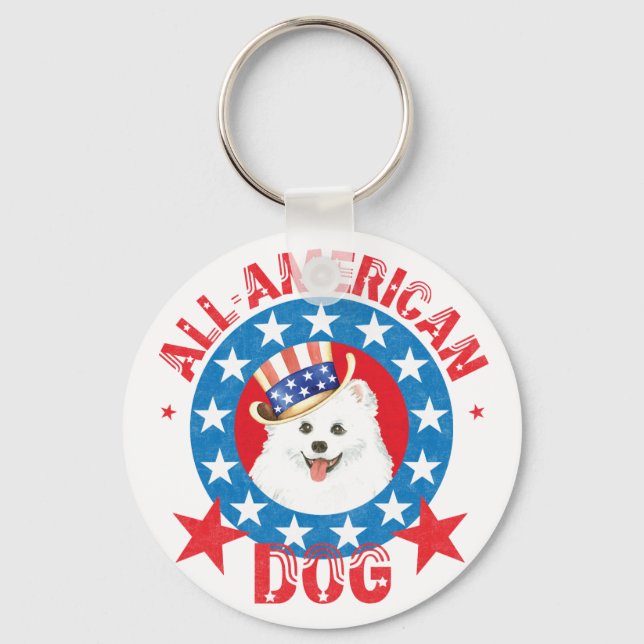 Patriotic Eskie Keychain (Front)