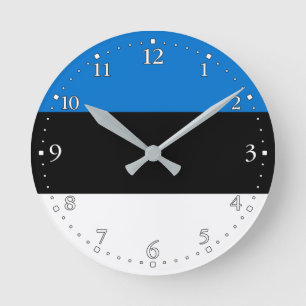 Patriotic Estonia Flag Round Clock