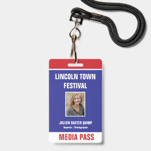 Patriotic Event Security Media Pass QR code Badge