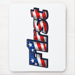 Patriotic F1rst Flag Design Mouse Pad