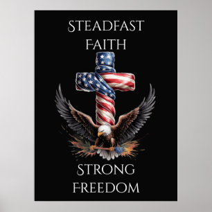 Patriotic Faith and Freedom Eagle Artwork Poster