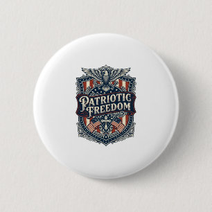 Patriotic Faith Family Freedom Vector Graphic Tee 2 Inch Round Button