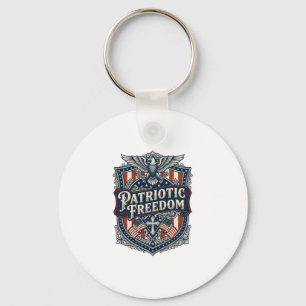 Patriotic Faith Family Freedom Vector Graphic Tee Keychain
