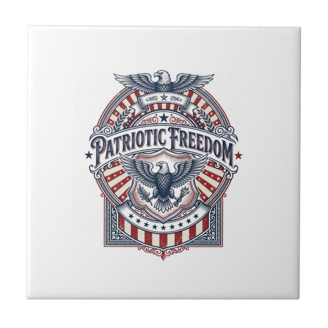 Patriotic Faith Over Fear USA Vector Graphic Tee Tile (Front)